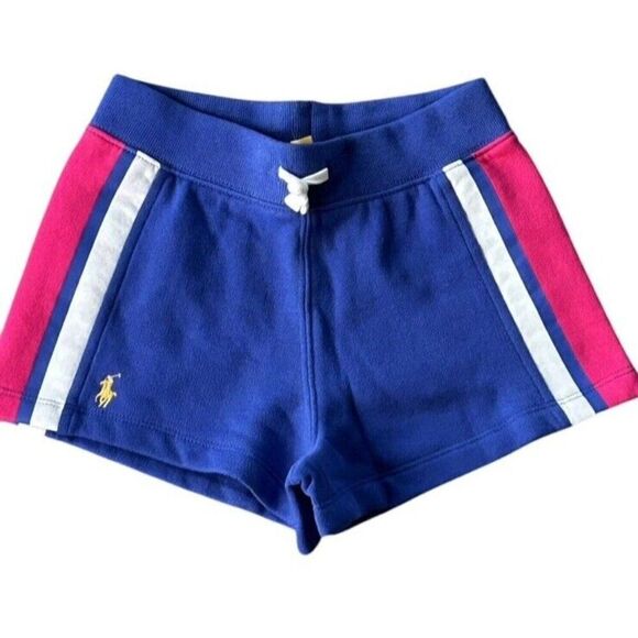 Polo Ralph Lauren Girls Small 7 Cotton Shorts Sweat Fleece Sports Gym Pony NWT - Picture 1 of 6